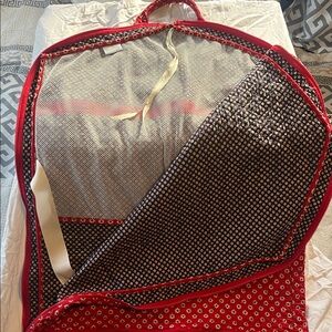 Red and Black Vera Bradley Patterned Garment Bag